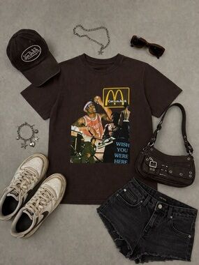 Cactus Jack by Travis Scott Black 'Wish You Were Here' Graphic Tee